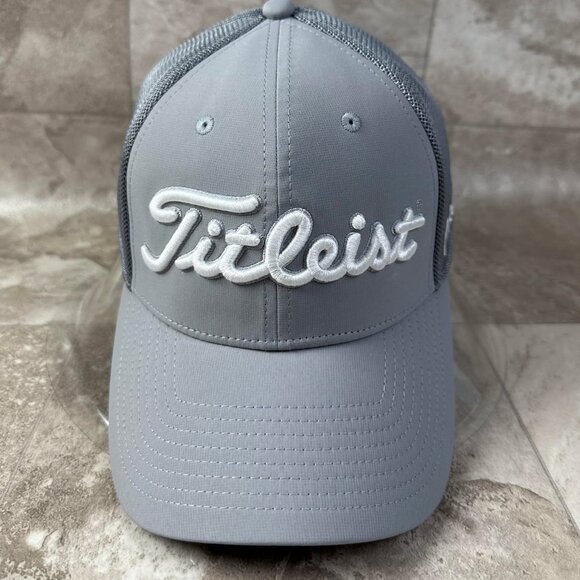 Titleist Tour Sports Mesh Grey White Fitted Golf Hat/Cap Pick Your Size! - Picture 7 of 12